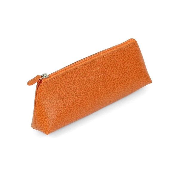 Laurige Triangular Leather Pen Pouch With Zipper,Orange Price in Doha Qatar - Image 4
