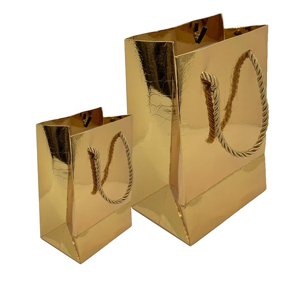 Paper Gift Bag, Croco Glossy, Gold Price in Doha Qatar - Image 3