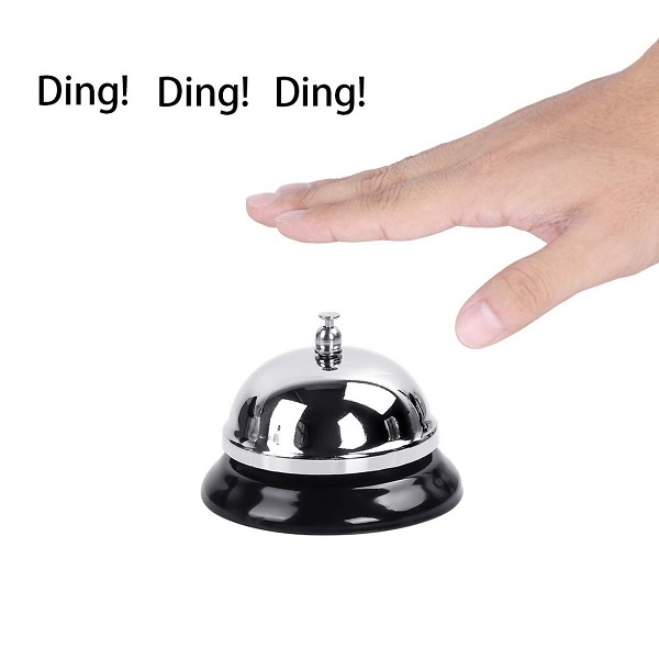 Counter Call Bell For Reception, Medium 8.5 X 5.5 Cm, Black/Steel Price in Doha Qatar - Image 2