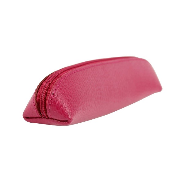 Laurige Small Leather Pen Pouch With Zipper, Pink Price in Doha Qatar - Image 3