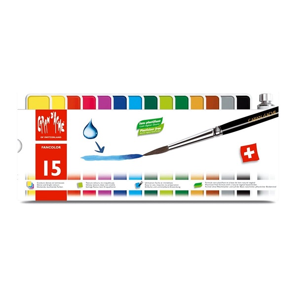Caran D'ache Fancolor Watercolors Gouache, 15 Colors Price in Doha Qatar - Image 3