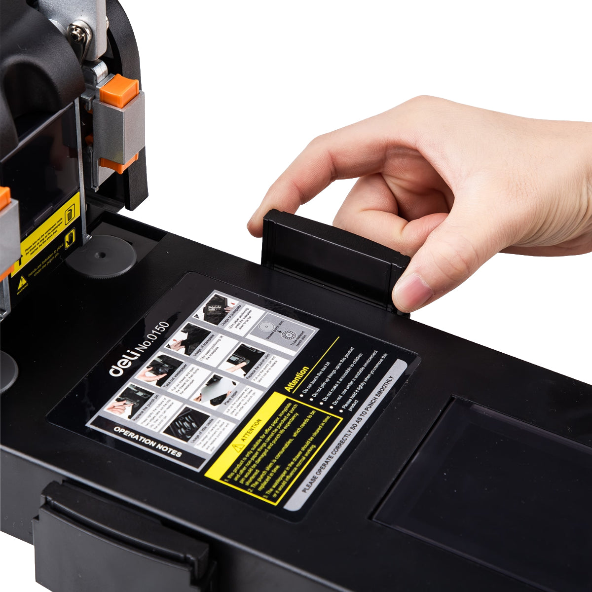 Deli 2 Hole Puncher Expert No. 0150, Heavy Duty, 150 Sheets Capacity, Black Price in Doha Qatar - Image 3
