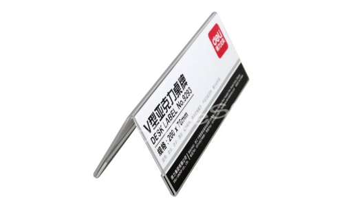 Deli 9293 V Shape Acrylic Card Stand - 200 x 76mm Price in Doha Qatar - Image 2
